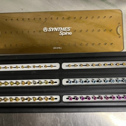 Synthes 304.878L Cervical Spine Locking Plate Screw Set – Complete color-coded titanium screw tray for cervical fixation, orthopedic spinal surgery – Fast Sale $1,550.00 or best offer