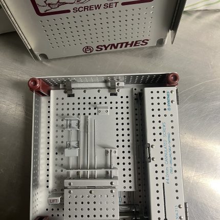 Synthes 4.0mm Cannulated Screw Set – Complete orthopedic surgical instrument system with screws & tools for fracture fixation, fully organized in sterilization tray.  $1,990.00  Or best offer