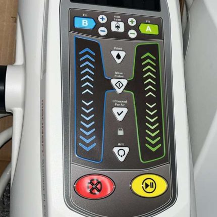 Digital control panel of medical laboratory equipment with buttons and display